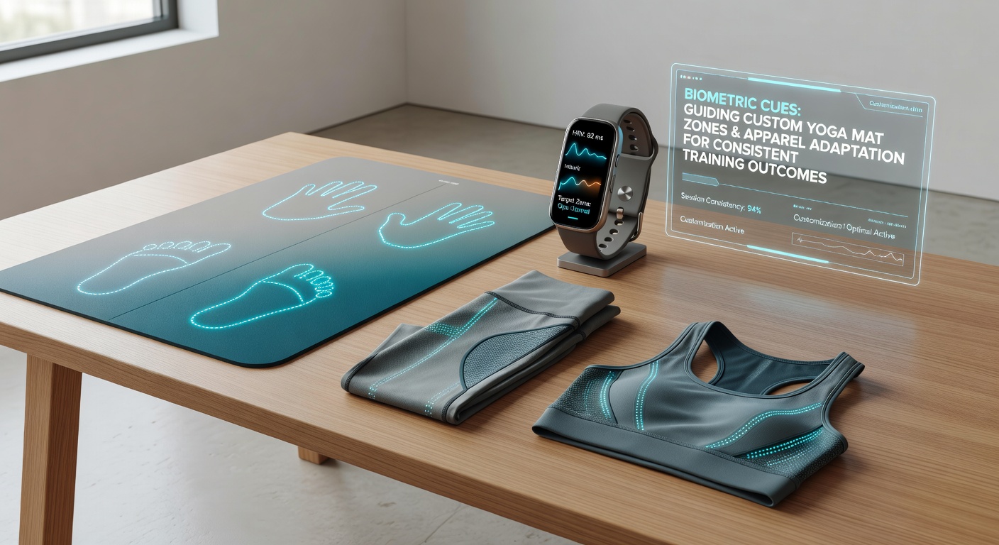 Fitness trackers syncing with smart yoga mats and apparel for biometric customization