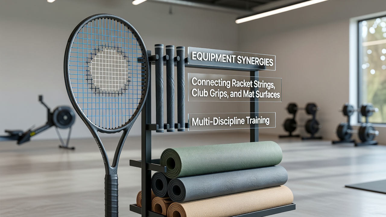 Sensor data from fitness devices reveals correlations between equipment choices in racket sports, golf, and yoga training