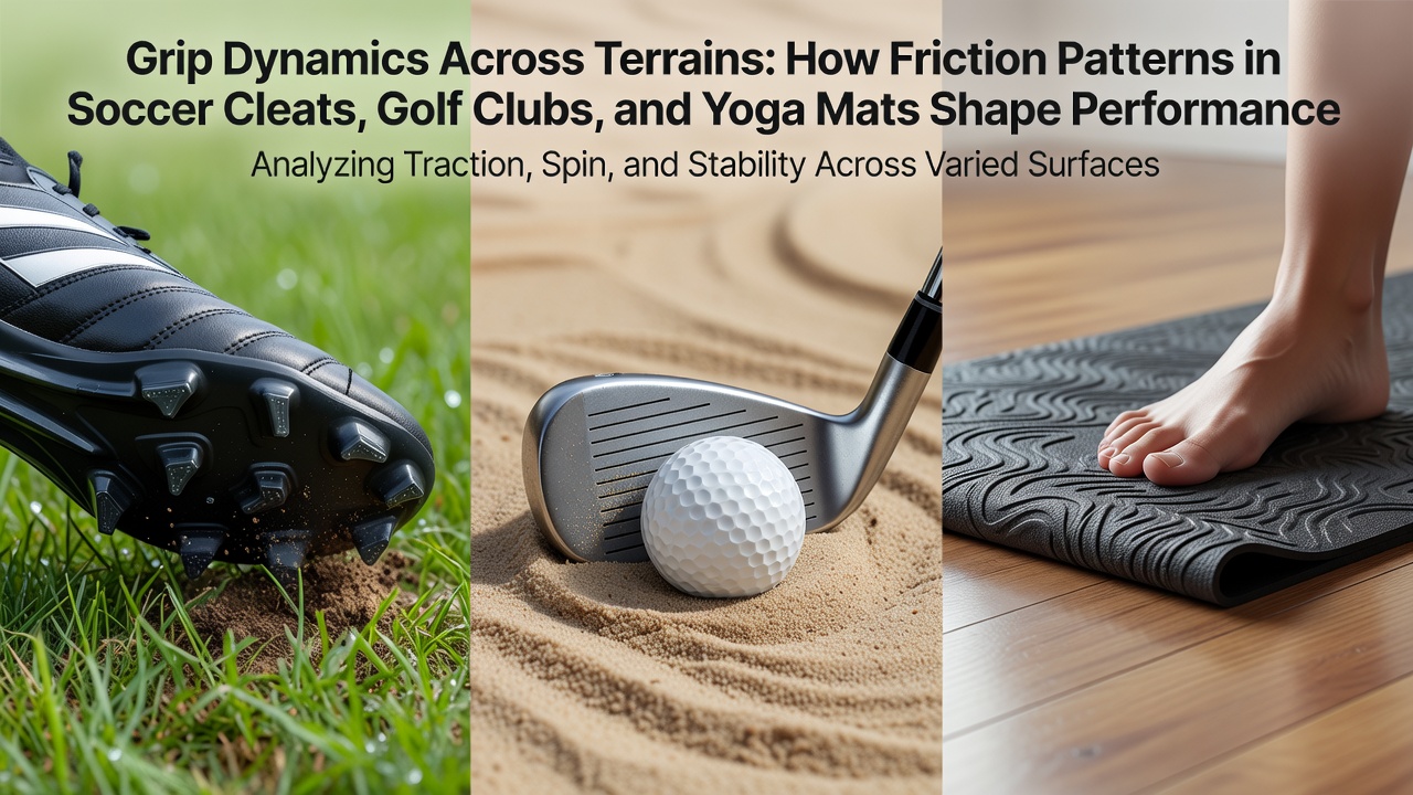 Golf club grip texture and yoga mat surface side by side demonstrating friction differences