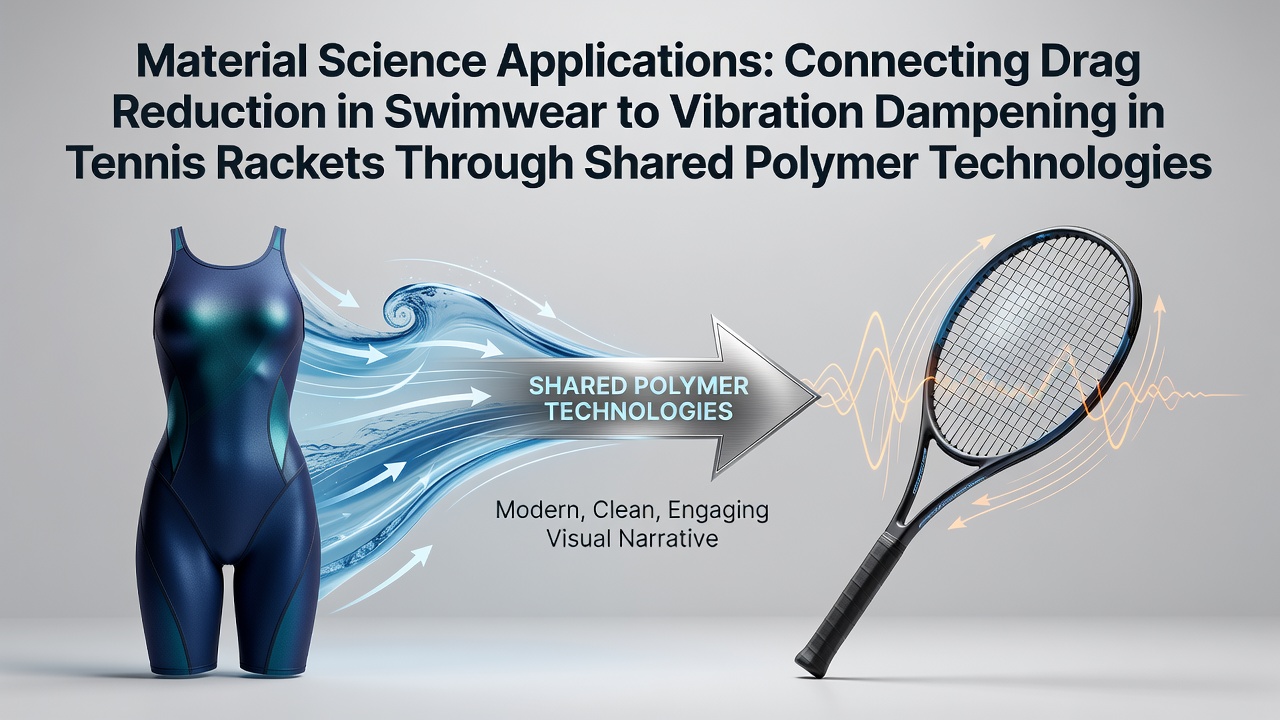 Close-up view of advanced polymer fibers used in swimwear fabrics showing molecular structure alignment for drag reduction