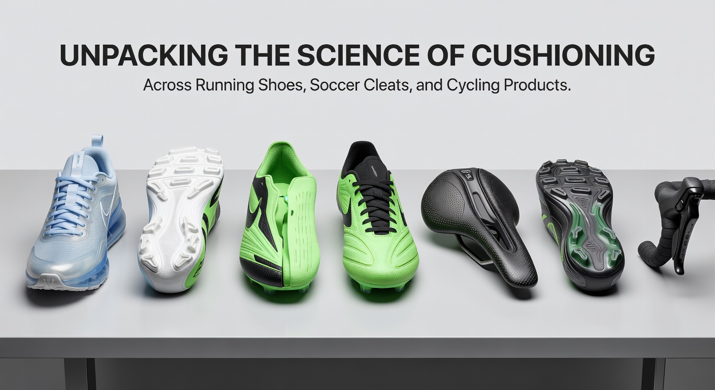 Cross-section view of cushioning technology in athletic footwear showing layered midsole materials